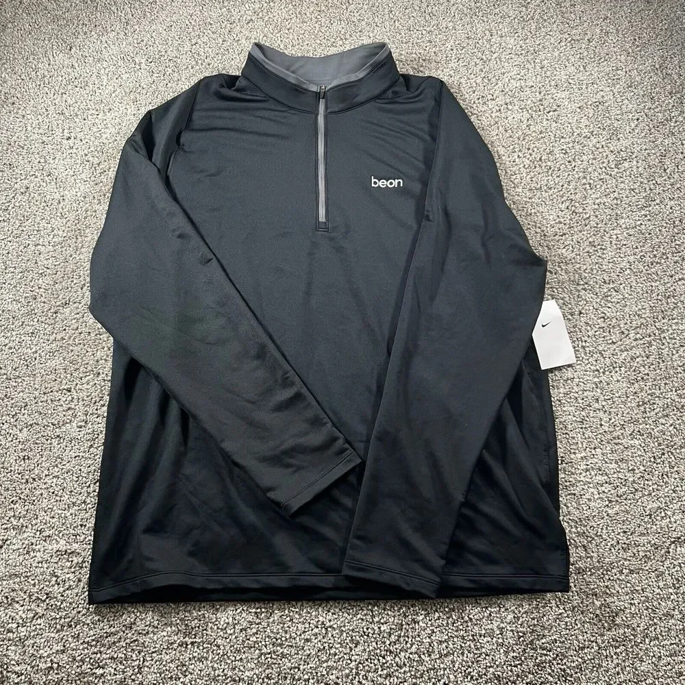 Nike Golf Sweater Mens XL Black Performance 1/4 Zip Classiccore Casual‎ Pullover